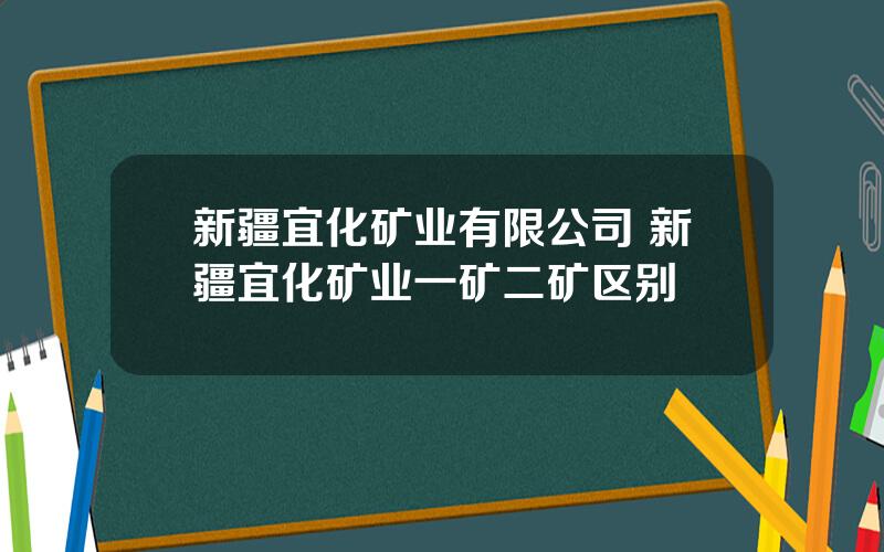 新疆宜化矿业有限公司 新疆宜化矿业一矿二矿区别